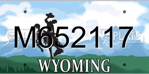 M652117 Wyoming License Plate