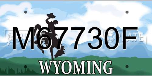 M67730F Wyoming License Plate