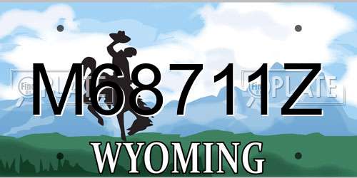 M68711Z Wyoming License Plate