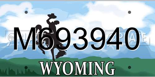 M693940 Wyoming License Plate