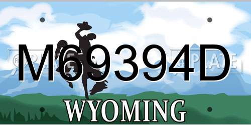 M69394D Wyoming License Plate