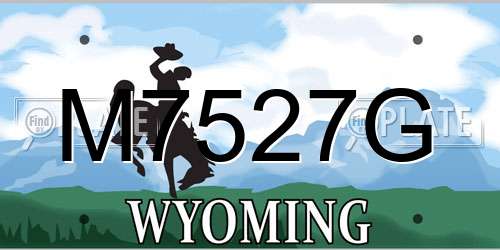 M7527G Wyoming License Plate