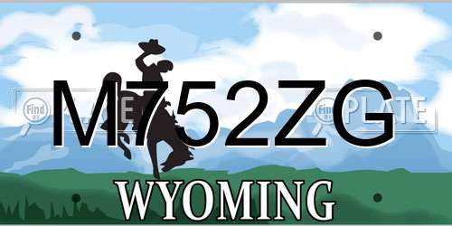 M752ZG Wyoming License Plate