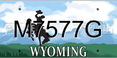 M7577G Wyoming License Plate