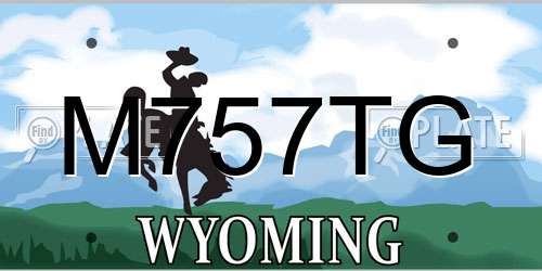 M757TG Wyoming License Plate