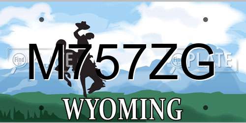 M757ZG Wyoming License Plate
