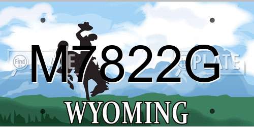 M7822G Wyoming License Plate