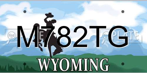 M782TG Wyoming License Plate