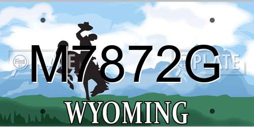 M7872G Wyoming License Plate