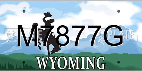 M7877G Wyoming License Plate