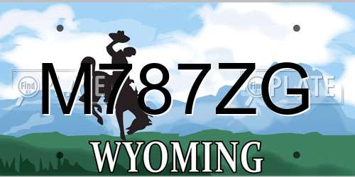 M787ZG Wyoming License Plate