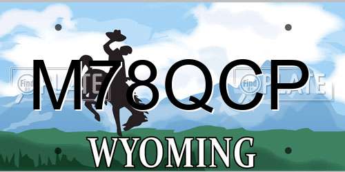 M78QCP Wyoming License Plate