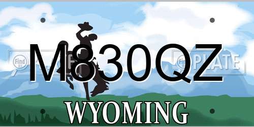 M830QZ Wyoming License Plate