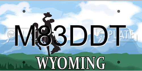 M83DDT Wyoming License Plate