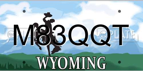 M83QQT Wyoming License Plate