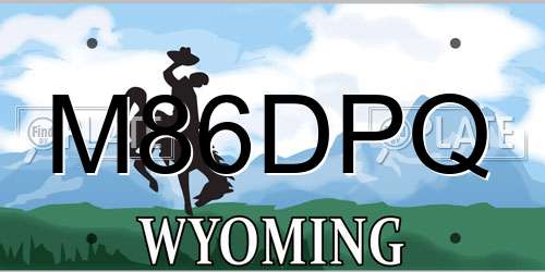 M86DPQ Wyoming License Plate