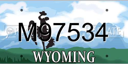 M97534 Wyoming License Plate