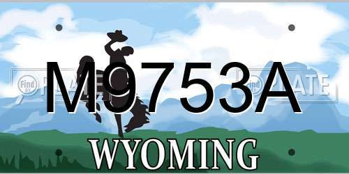 M9753A Wyoming License Plate