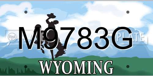 M9783G Wyoming License Plate