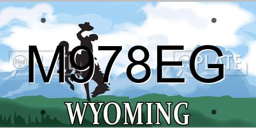 M978EG Wyoming License Plate