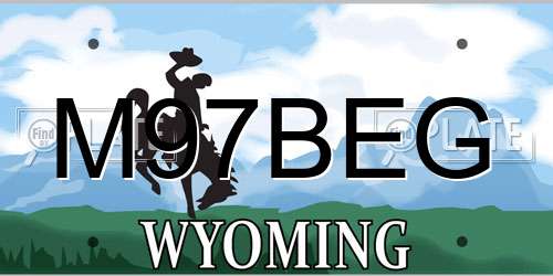 M97BEG Wyoming License Plate