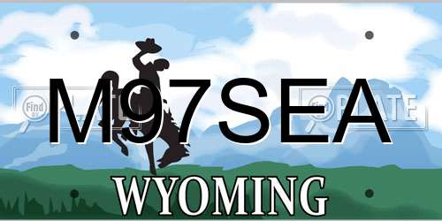 M97SEA Wyoming License Plate