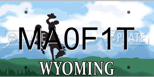 MA0F1T Wyoming License Plate