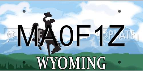 MA0F1Z Wyoming License Plate