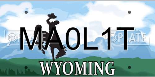 MA0L1T Wyoming License Plate