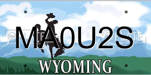 MA0U2S Wyoming License Plate