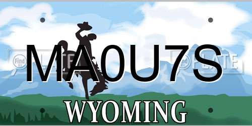 MA0U7S Wyoming License Plate