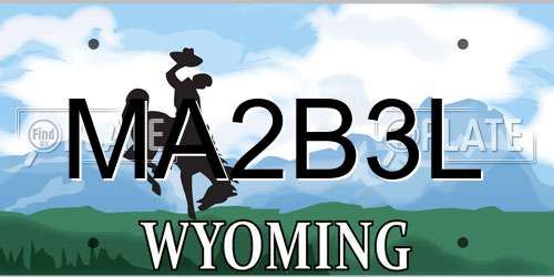 MA2B3L Wyoming License Plate
