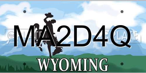 MA2D4Q Wyoming License Plate