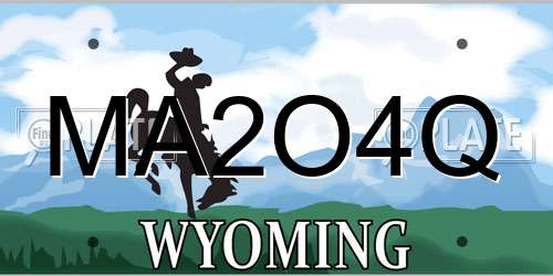 MA2O4Q Wyoming License Plate