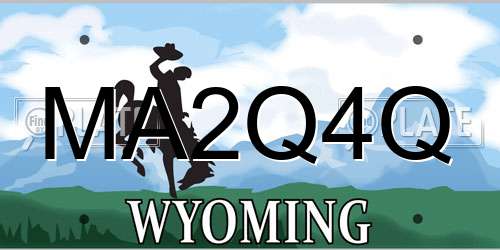 MA2Q4Q Wyoming License Plate