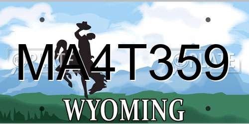 MA4T359 Wyoming License Plate