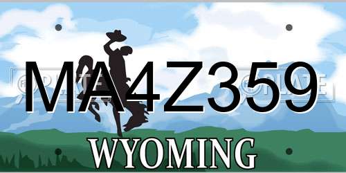 MA4Z359 Wyoming License Plate