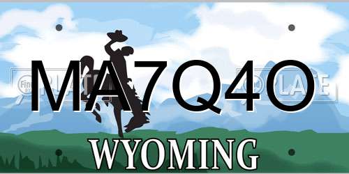 MA7Q4O Wyoming License Plate