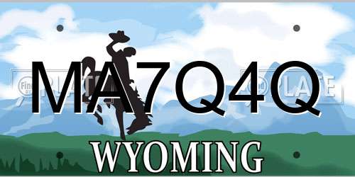 MA7Q4Q Wyoming License Plate