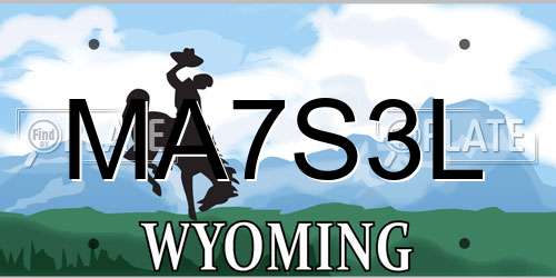 MA7S3L Wyoming License Plate