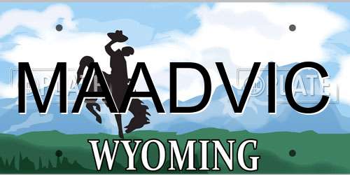 MAADVIC Wyoming License Plate