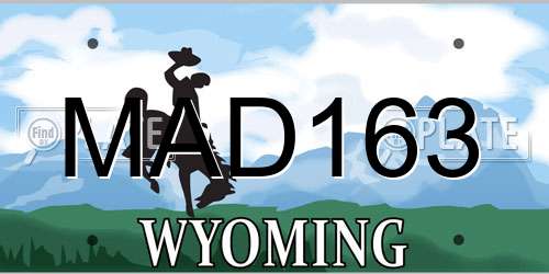MAD163 Wyoming License Plate