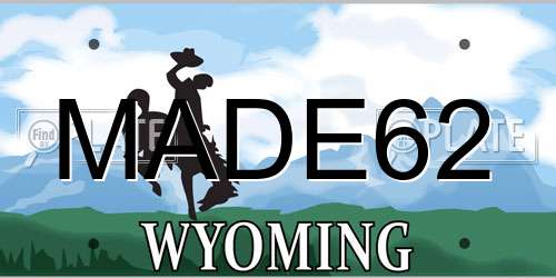 MADE62 Wyoming License Plate