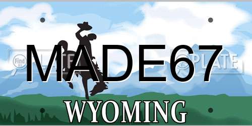 MADE67 Wyoming License Plate