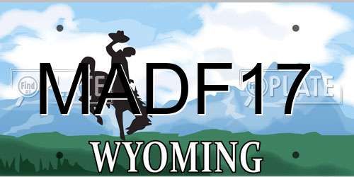 MADF17 Wyoming License Plate