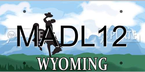 MADL12 Wyoming License Plate