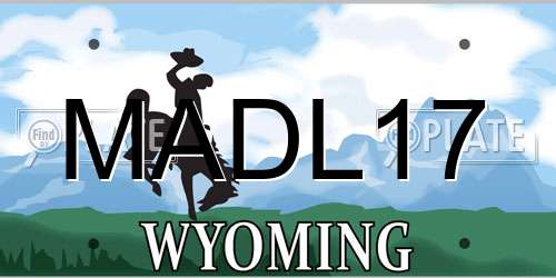 MADL17 Wyoming License Plate