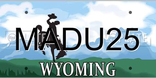 MADU25 Wyoming License Plate