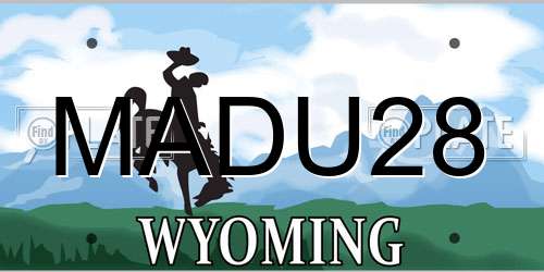 MADU28 Wyoming License Plate