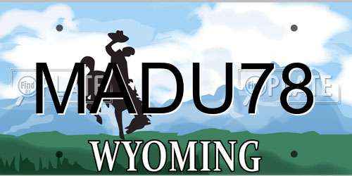 MADU78 Wyoming License Plate